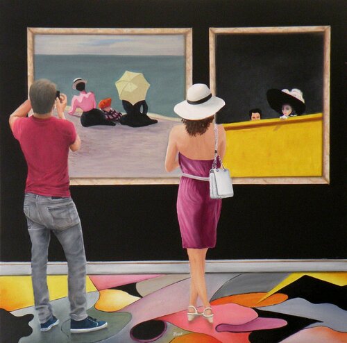 Les regards sur Vallotton par Frank Godille, Peinture en vente sur Singulart