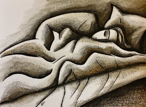 Endormi van Marine Walon, Tekening te koop op Singulart