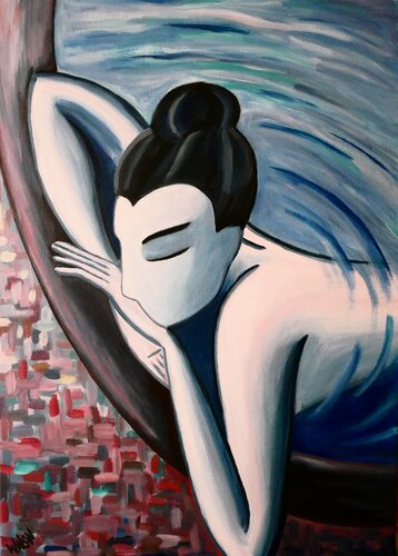 Souvenir du Japon : Onsen de Marine Walon, Pintura a la venta en Singulart