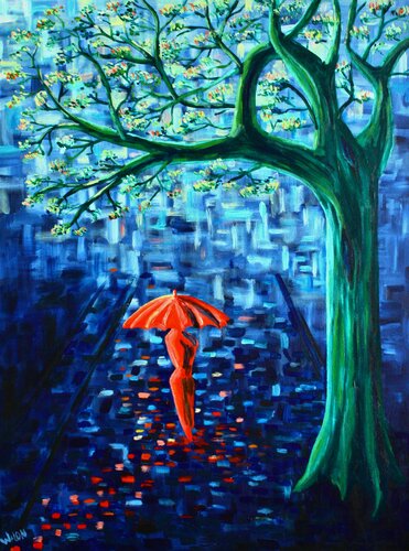 Sous la pluie van Marine Walon, Schilderij te koop op Singulart