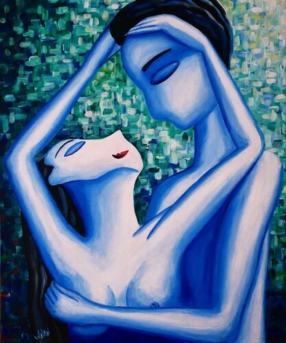 Dans ses Bras van Marine Walon, Schilderij te koop op Singulart