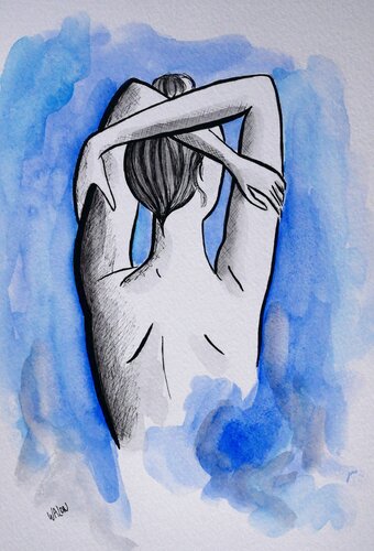 La vie en bleue van Marine Walon, Tekening te koop op Singulart