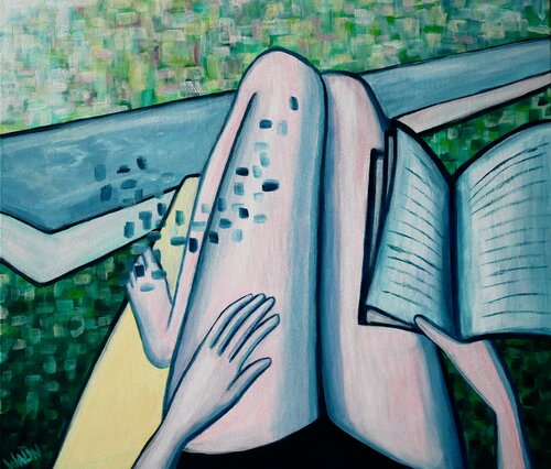 Autoportrait à la piscine von Marine Walon, Malerei kaufen auf Singulart