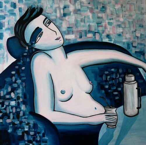 Femme au maté by Marine Walon, Painting for Sale on Singulart