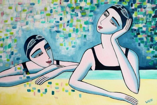 Les baigneuses di Marine Walon, Pittura in vendita su Singulart