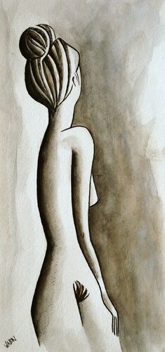 Femme se retournant di Marine Walon, Disegno in vendita su Singulart
