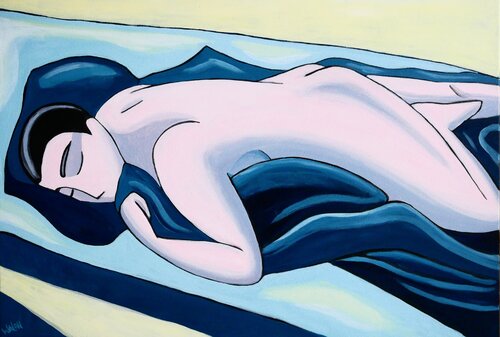 Femme faisant la sieste Marine Walon