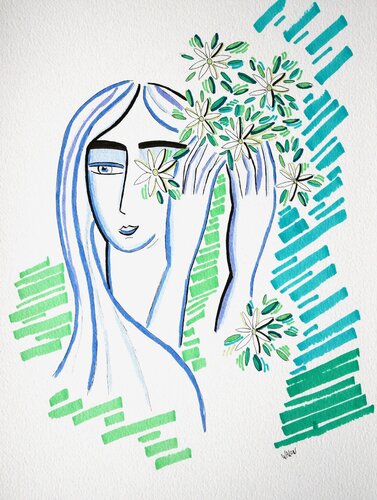 Fleurissons! -1- di Marine Walon, Disegno in vendita su Singulart