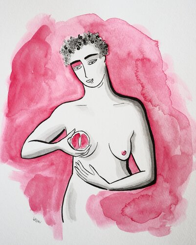 Femme aimant les pamplemousses von Marine Walon, Malerei kaufen auf Singulart