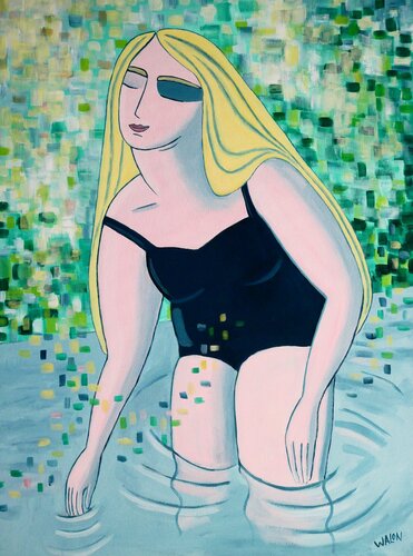 Isabelle, est ce que l'eau est bonne? von Marine Walon, Malerei kaufen auf Singulart