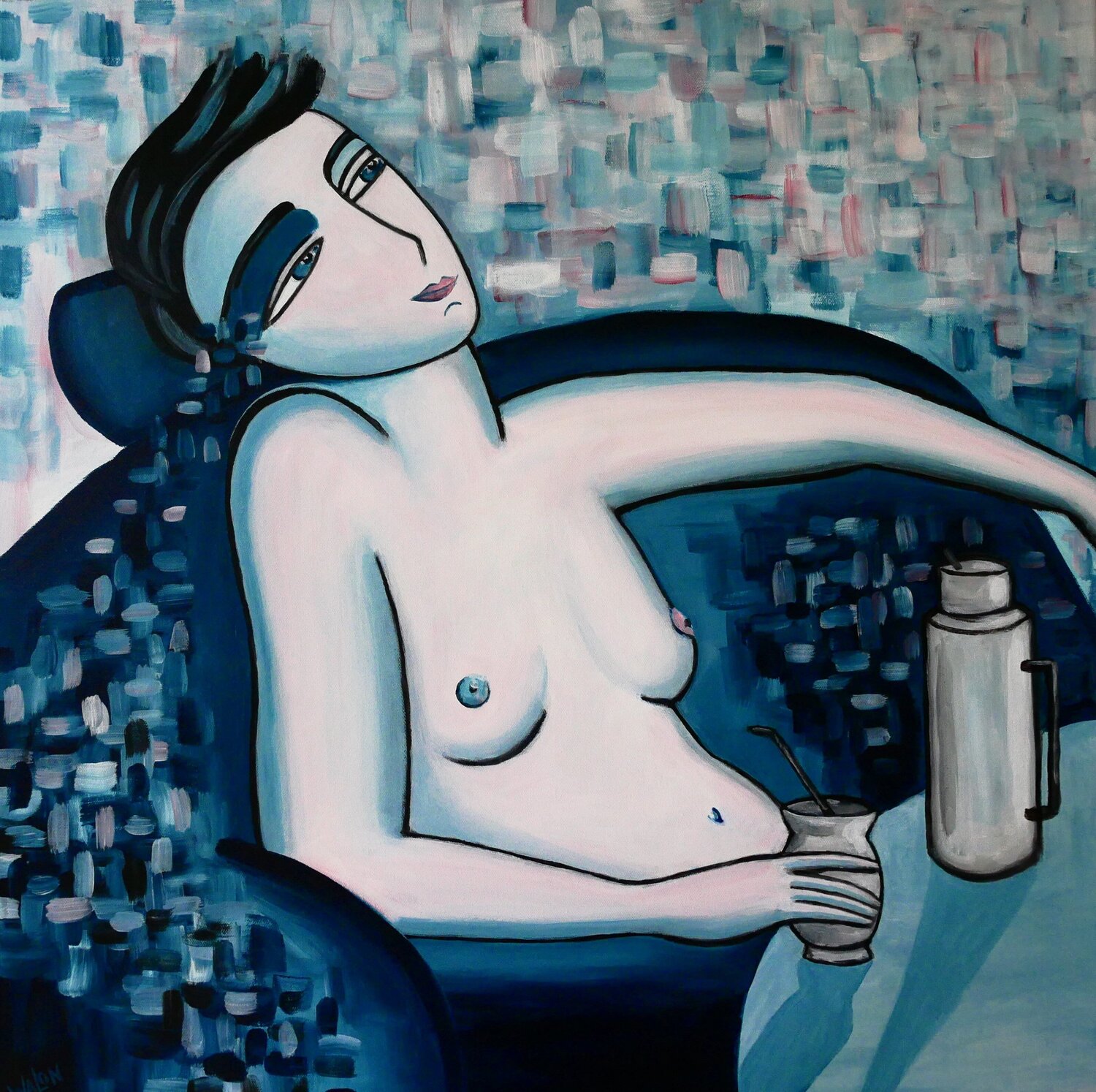 Femme au maté Marine Walon Originalgemälde zu verkaufen