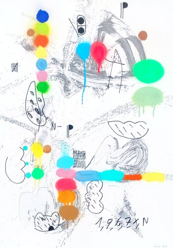 Helado con símbolos by Eusebio López, Work on Paper for Sale on Singulart