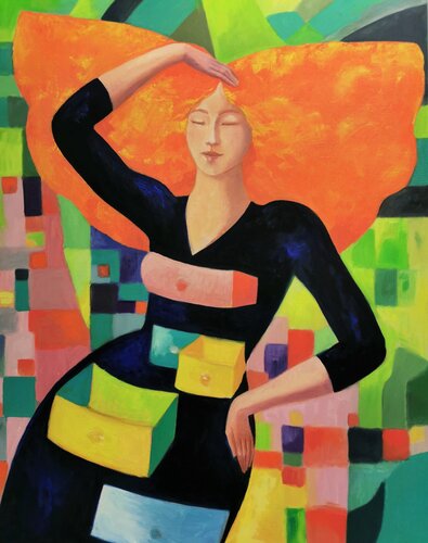 Tombées des Nues : la Femme aux tiroirs de Laurence DUC, Pintura a la venta en Singulart