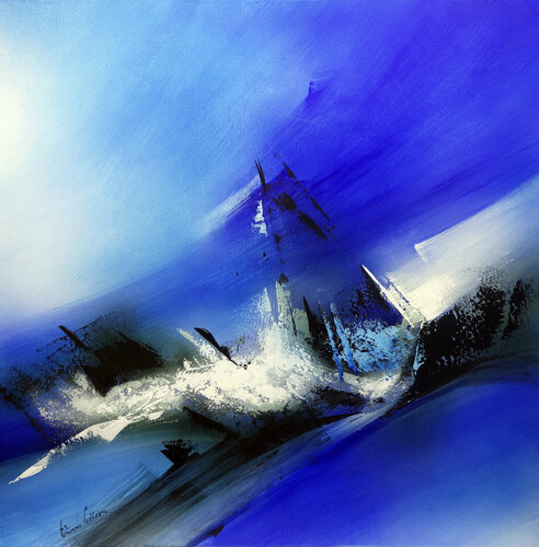 "Composition 585" ( Abstraction lyrique ) di Alain Brunet "Tenurb-Géneau", Pittura in vendita su Singulart