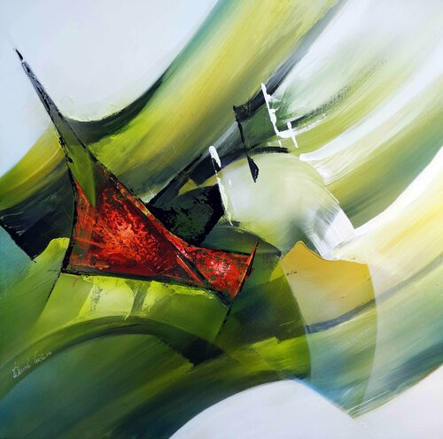 "Composition 771"  peinture abstraite gestuelle  ( Abstraction lyrique ) von Alain Brunet "Tenurb-Géneau", Malerei kaufen auf Singulart