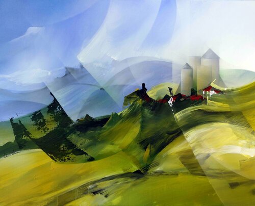 "Composition 772" ( Paysagisme abstrait ) von Alain Brunet "Tenurb-Géneau", Malerei kaufen auf Singulart