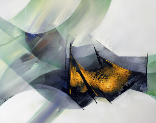 "Composition 776"   abstrait gestuel -( Abstraction lyrique ) Alain Brunet "Tenurb-Géneau"