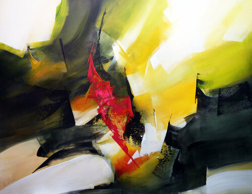 "Composition 523"  ( Abstraction lyrique ) by Alain Brunet "Tenurb-Géneau", Painting for Sale on Singulart