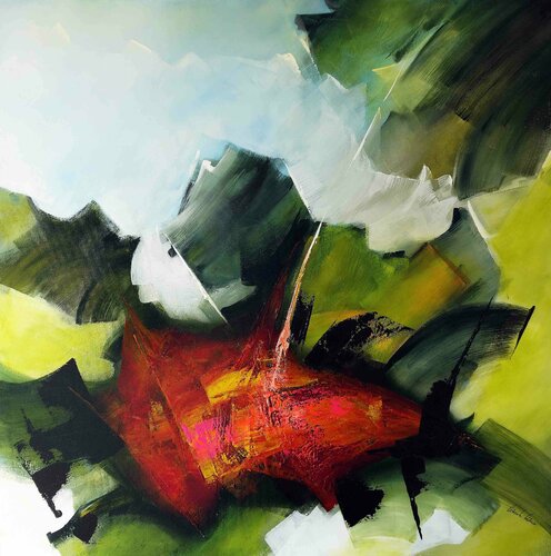 "Composition 462"  ( Abstraction lyrique ) by Alain Brunet "Tenurb-Géneau", Painting for Sale on Singulart