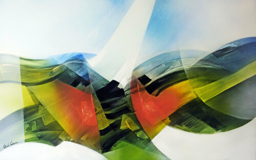 "Composition 808"   ( Abstraction lyrique ) by Alain Brunet "Tenurb-Géneau", Painting for Sale on Singulart