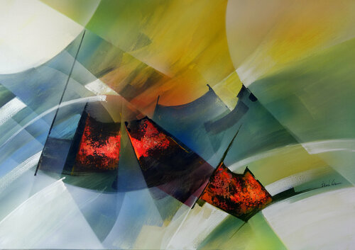 "Composition 829"   ( Abstraction lyrique ) Alain Brunet "Tenurb-Géneau"