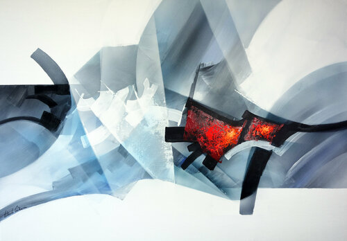"Composition 833" ( Abstraction lyrique ) von Alain Brunet "Tenurb-Géneau", Malerei kaufen auf Singulart