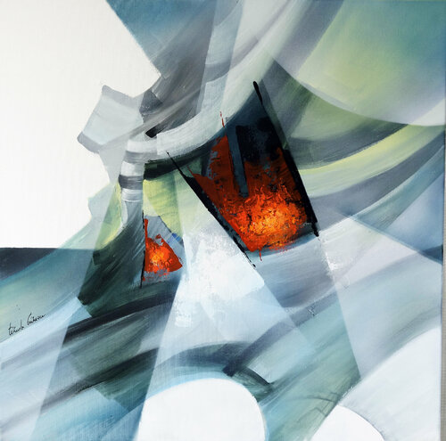 "Composition 836"  ( Abstraction lyrique ) di Alain Brunet "Tenurb-Géneau", Pittura in vendita su Singulart