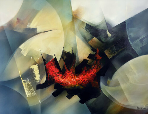 "Composition 421"  (Abstraction lyrique ) Alain Brunet "Tenurb-Géneau"