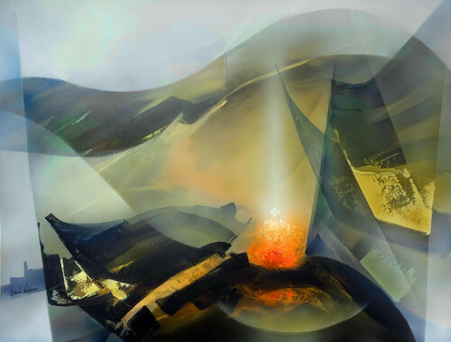 "Composition 839"  ("Paysagisme abstrait") by Alain Brunet "Tenurb-Géneau", Painting for Sale on Singulart