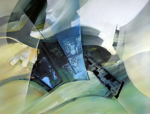 "COMPOSITION 843"   ( Abstraction lyrique ) van Alain Brunet "Tenurb-Géneau", Schilderij te koop op Singulart