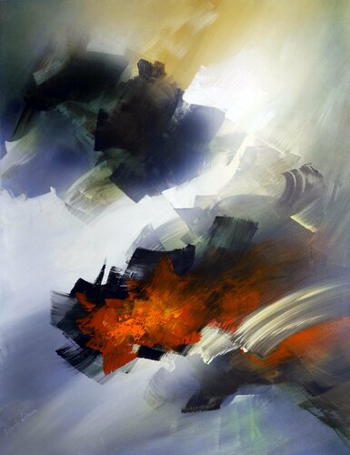 "Composition 632"  (Abstraction lyrique) par Alain Brunet "Tenurb-Géneau", Peinture en vente sur Singulart