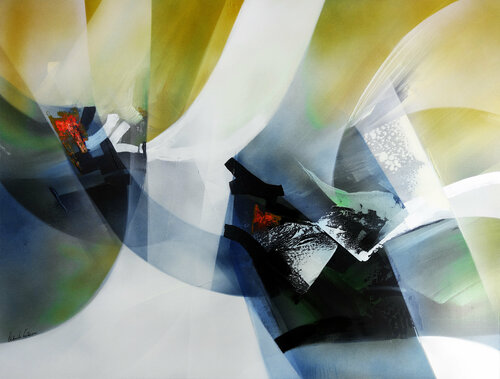 "COMPOSITION 856"  ( Abstraction lyrique contemporaine ) Alain Brunet "Tenurb-Géneau"