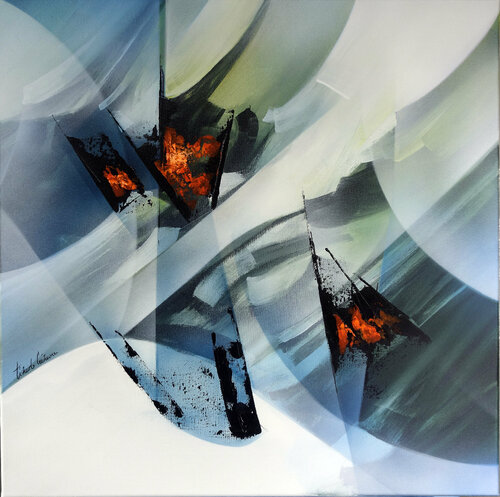 "COMPOSITION 858"  (Abstraction Lyrique ) by Alain Brunet "Tenurb-Géneau", Painting for Sale on Singulart