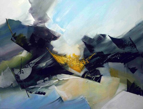 "COMPOSITION 459"   ( Abstraction lyrique ) Alain Brunet "Tenurb-Géneau"