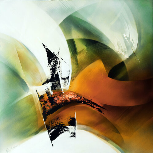 "Composition 695"   ( Abstraction lyrique contemporaine ) by Alain Brunet "Tenurb-Géneau", Painting for Sale on Singulart