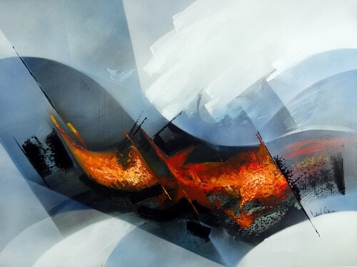 "COMPOSITION 668"  (Abstraction lyrique ) von Alain Brunet "Tenurb-Géneau", Malerei kaufen auf Singulart