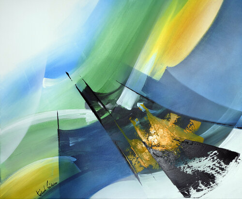 "COMPOSITION 861"   ( Abstraction lyrique ) Alain Brunet "Tenurb-Géneau"