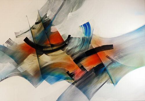 "COMPOSITION 866"   ( Abstraction lyrique ) by Alain Brunet "Tenurb-Géneau", Painting for Sale on Singulart