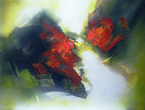 "COMPOSITION 570"   Abstraction lyrique Alain Brunet "Tenurb-Géneau"