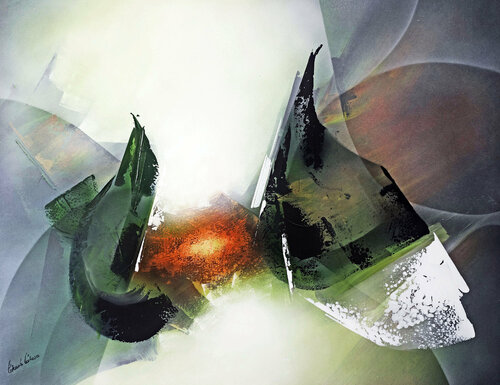 "COMPOSITION 715"  (Abstraction lyrique ) Alain Brunet "Tenurb-Géneau"