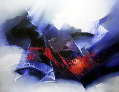 "COMPOSITION 651"  ( Abstraction lyrique ) by Alain Brunet "Tenurb-Géneau", Painting for Sale on Singulart