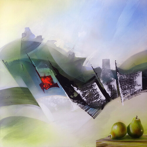 "Composition 728 aux deux poires"     ( Abstraction lyrique ) von Alain Brunet "Tenurb-Géneau", Malerei kaufen auf Singulart