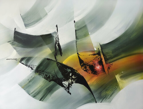 "Composition 699"  ( Abstraction lyrique ) van Alain Brunet "Tenurb-Géneau", Schilderij te koop op Singulart