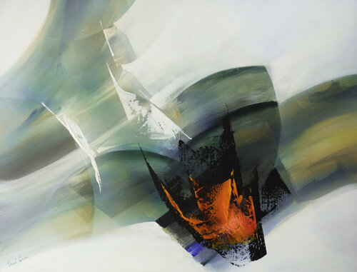 "Composition 702"  ( Abstraction lyrique ) by Alain Brunet "Tenurb-Géneau", Painting for Sale on Singulart