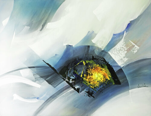 "Composition 717"  ( Abstraction lyrique ) van Alain Brunet "Tenurb-Géneau", Schilderij te koop op Singulart