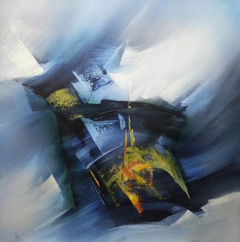 "Composition 549"   ( Abstraction lyrique ) by Alain Brunet "Tenurb-Géneau", Painting for Sale on Singulart