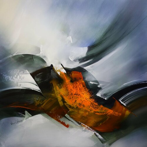 "Composition 672"     ( Abstraction lyrique ) by Alain Brunet "Tenurb-Géneau", Painting for Sale on Singulart