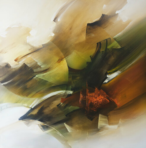 "Composition 681"  ( Abstraction lyrique ) di Alain Brunet "Tenurb-Géneau", Pittura in vendita su Singulart