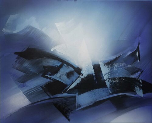 "Composition 645"   ( Abstraction lyrique ) de Alain Brunet "Tenurb-Géneau", Pintura a la venta en Singulart
