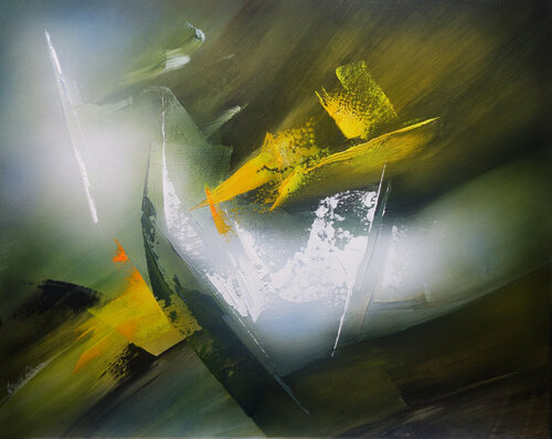 "Composition 586"  ( Abstraction lyrique ) di Alain Brunet "Tenurb-Géneau", Pittura in vendita su Singulart